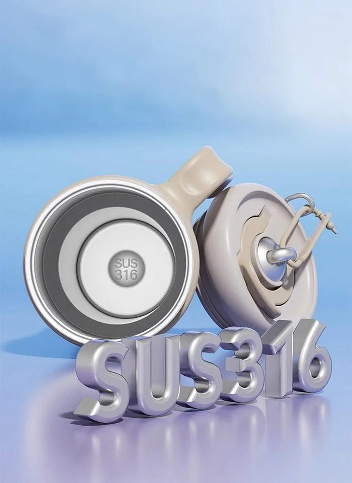 Close-up of MyLaEvo 316 stainless steel bottle showcasing premium food-grade interior