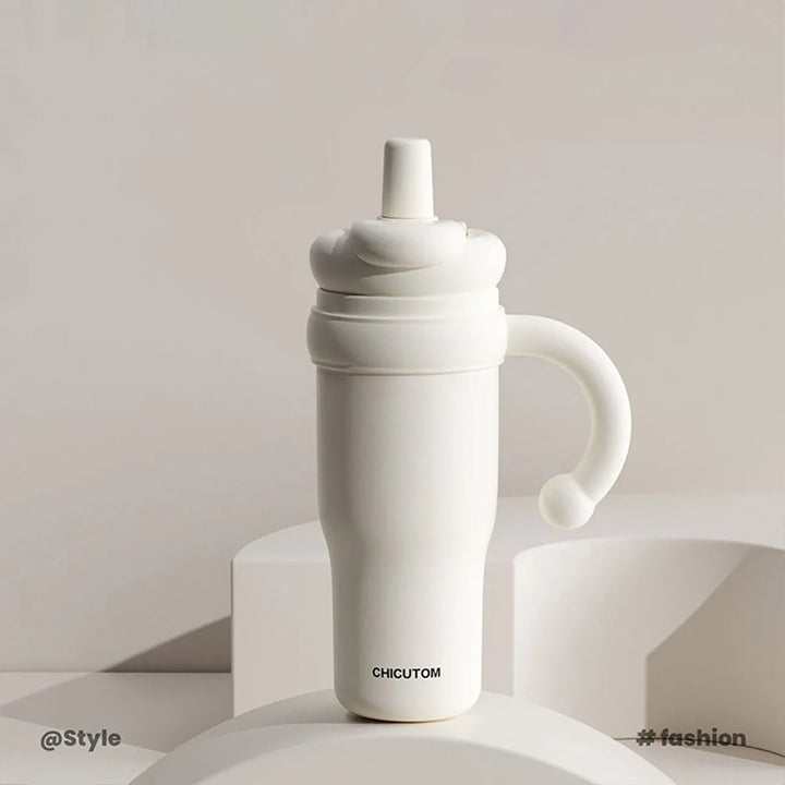 MyLaEvo matte white bottle in full white setting, showcasing simplicity