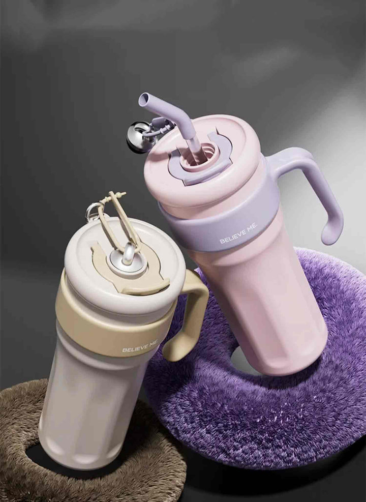 MyLaEvo beige and pink bottles displayed against black background, matte contrast visual