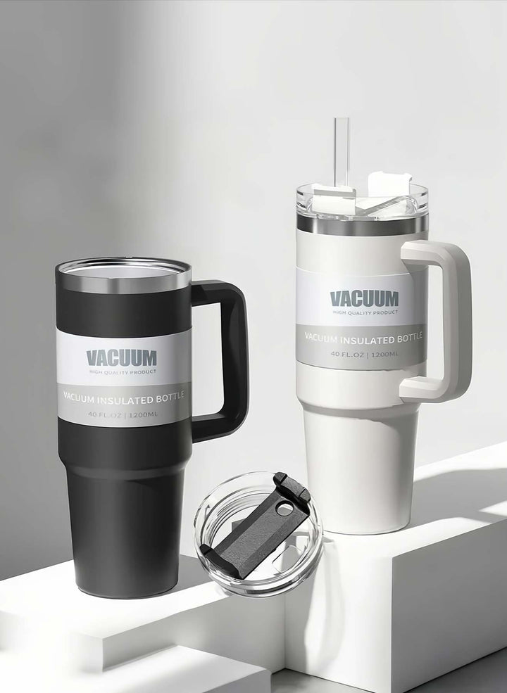 MyLaEvo black and white bottles in clean white minimalist setting