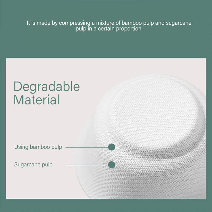Disposable tea set materials highlighted, focusing on eco-friendly and sustainable components.