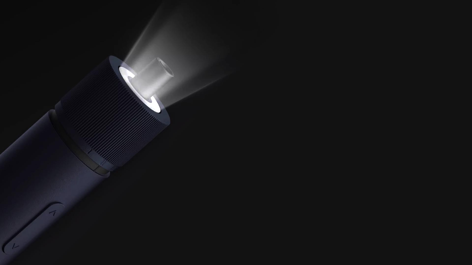 Electric screwdriver surrounded by a glowing LED light ring against a black background, emphasizing its modern technology and sleek design.