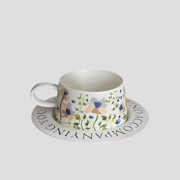 White ceramic coffee cup on white background, stylish product display for luxury tableware